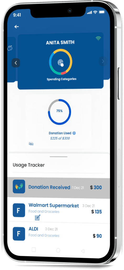 Donation Transaction Live Reporting on a mobile device